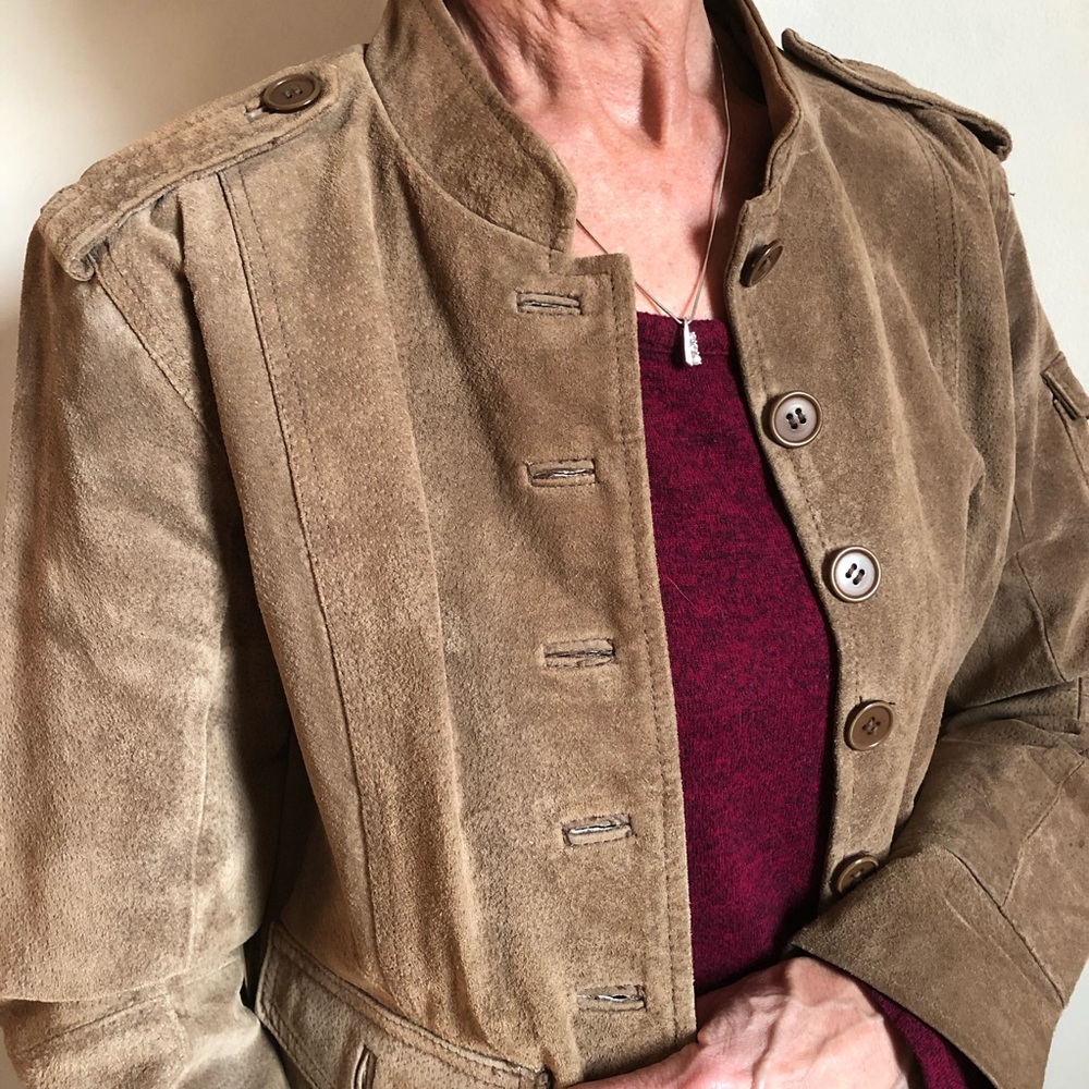 TAXI Women’s Beige/Tan Suede Leather Jacket M